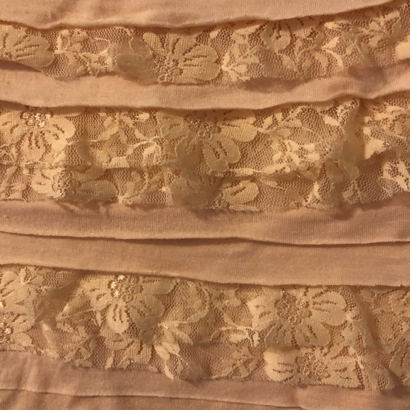 Express Strapless Pink Ruffle Lace Dress - Picture 3 of 4